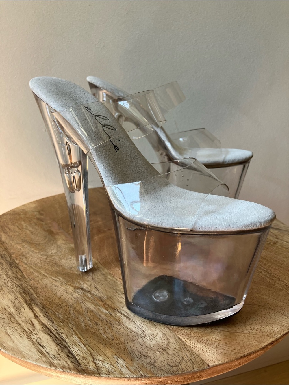 Ellie Shoes | Women's 711 Coco Clear PVC Dancer Pole Platform Sandal